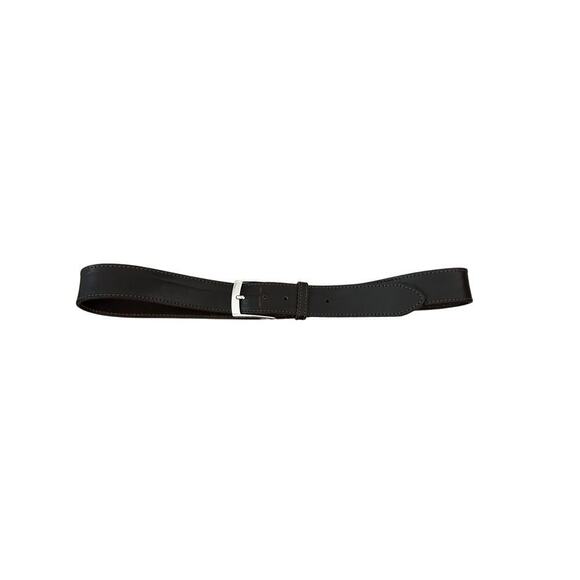 Gigidue Men's Black Genuine Leather Adjustable Buckle Belt Size 38 - Picture 2 of 7